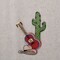 Western Guitar, Cowboy Hat, Cactus, Embroidered, Iron on Patch